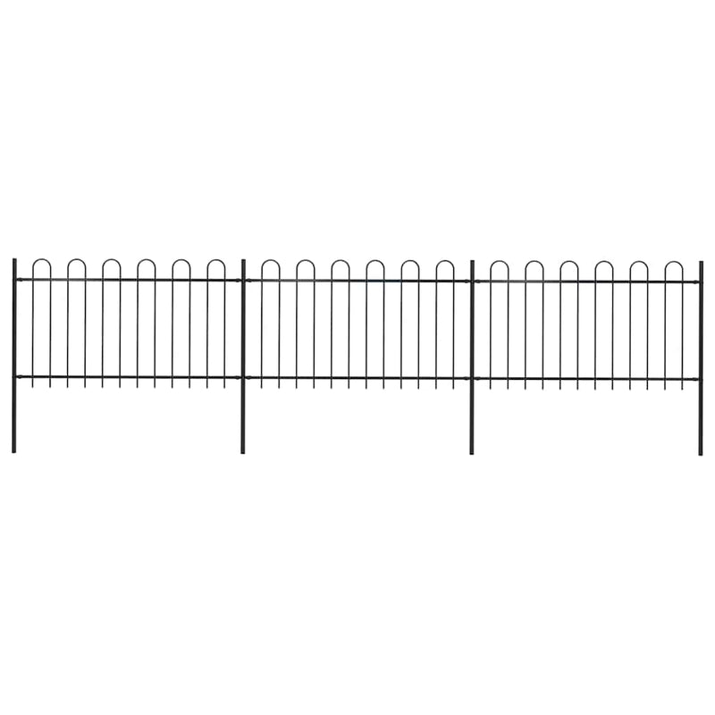 Vidaxl tuinhek met ringtop staal 537x100 cm zwart