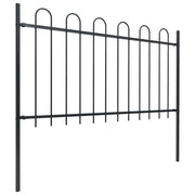 Vidaxl tuinhek met ringtop staal 504x100 cm zwart - afbeelding 2