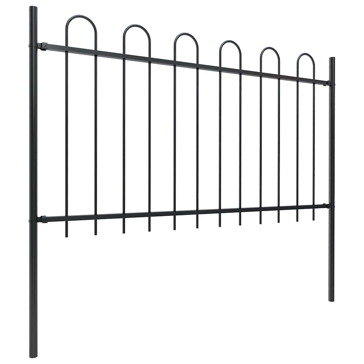 Vidaxl tuinhek met ringtop staal 504x100 cm zwart
