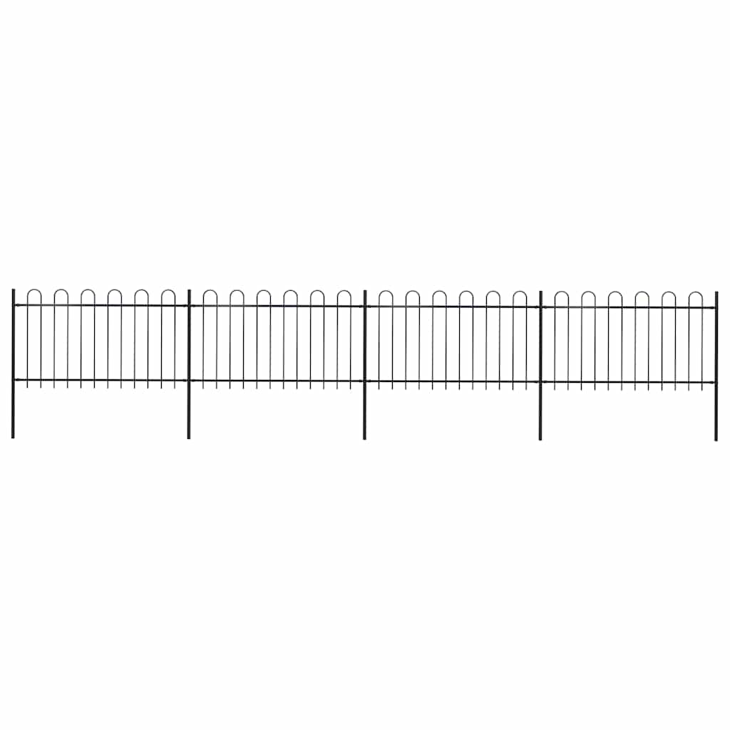 Vidaxl tuinhek met ringtop staal 671x100 cm zwart