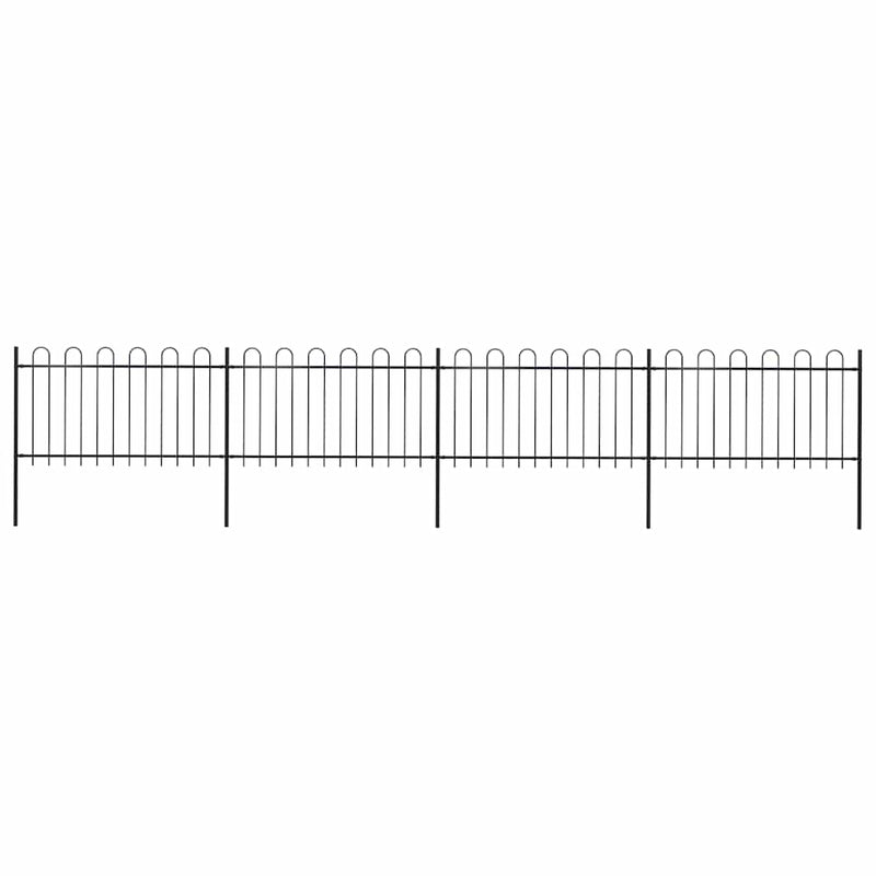 Vidaxl tuinhek met ringtop staal 714,5x100 cm zwart