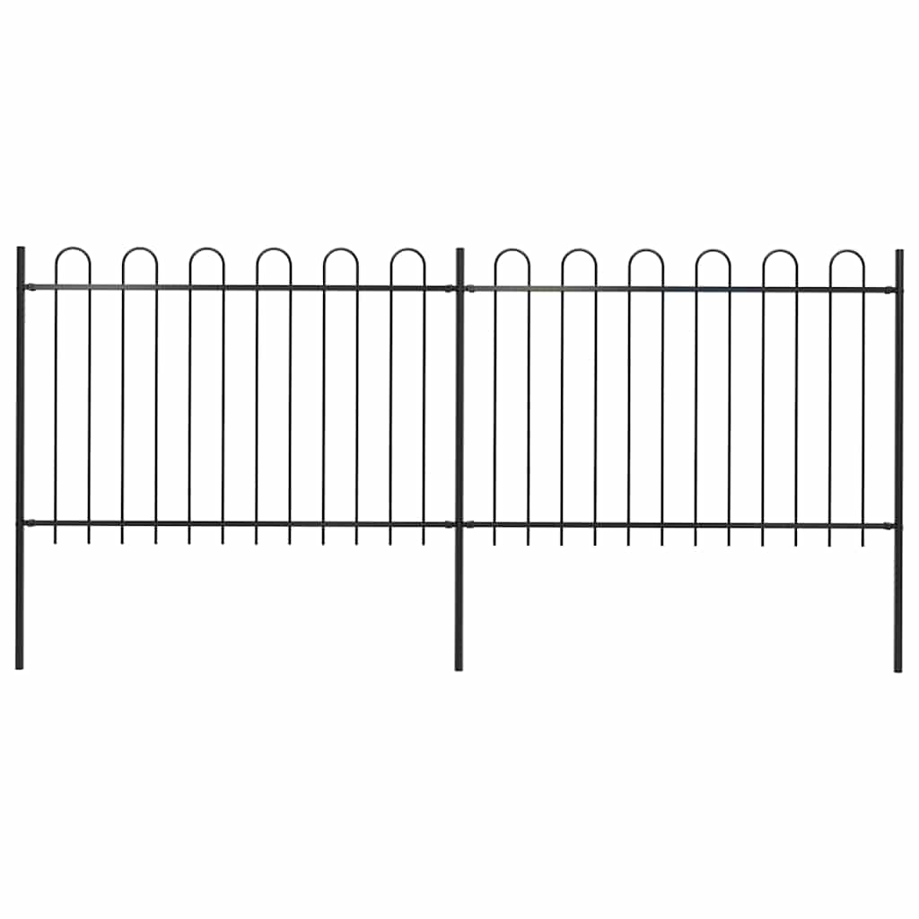 Vidaxl tuinhek met ringtop staal 337x120 cm zwart