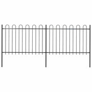Vidaxl tuinhek met ringtop staal 337x120 cm zwart - afbeelding 1