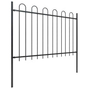 Vidaxl tuinhek met ringtop staal 337x120 cm zwart - afbeelding 2