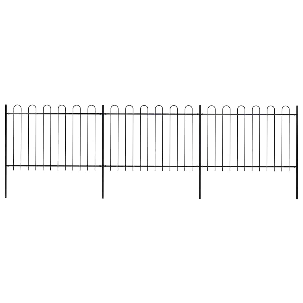 Vidaxl tuinhek met ringtop staal 504x120 cm zwart