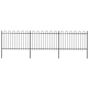 Vidaxl tuinhek met ringtop staal 504x120 cm zwart - afbeelding 1