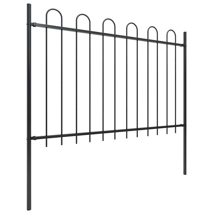 Vidaxl tuinhek met ringtop staal 504x120 cm zwart