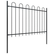 VidaXL Tuinhek met ronde bovenkant 8,5x1,2 m staal zwart - afbeelding 2