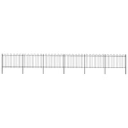 VidaXL Tuinhek met ronde bovenkant 10,2x1,2 m staal zwart - afbeelding 1