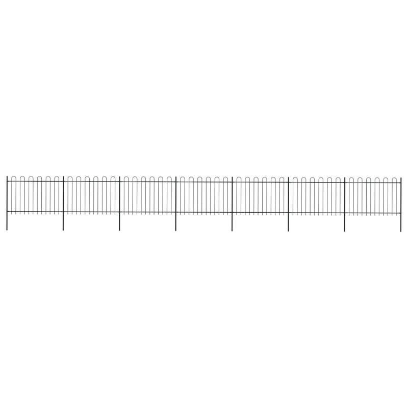 VidaXL Tuinhek met ronde bovenkant 11,9x1,2 m staal zwart