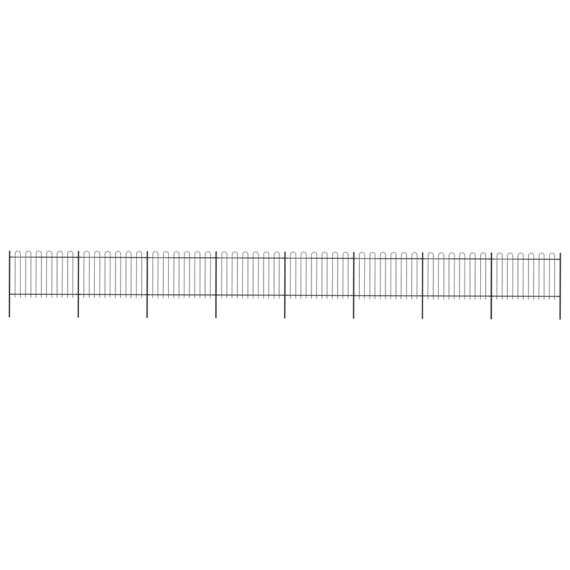 VidaXL Tuinhek met ronde bovenkant 13,6x1,2 m staal zwart