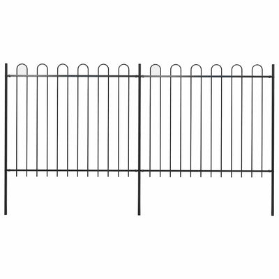 Vidaxl tuinhek met ringtop staal 337x150 cm zwart