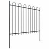 Vidaxl tuinhek met ringtop staal 359x150 cm zwart