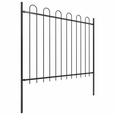 Vidaxl tuinhek met ringtop staal 337x150 cm zwart