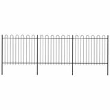 Vidaxl tuinhek met ringtop staal 504x150 cm zwart - afbeelding 1