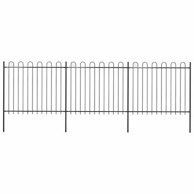 Vidaxl tuinhek met ringtop staal 504x150 cm zwart