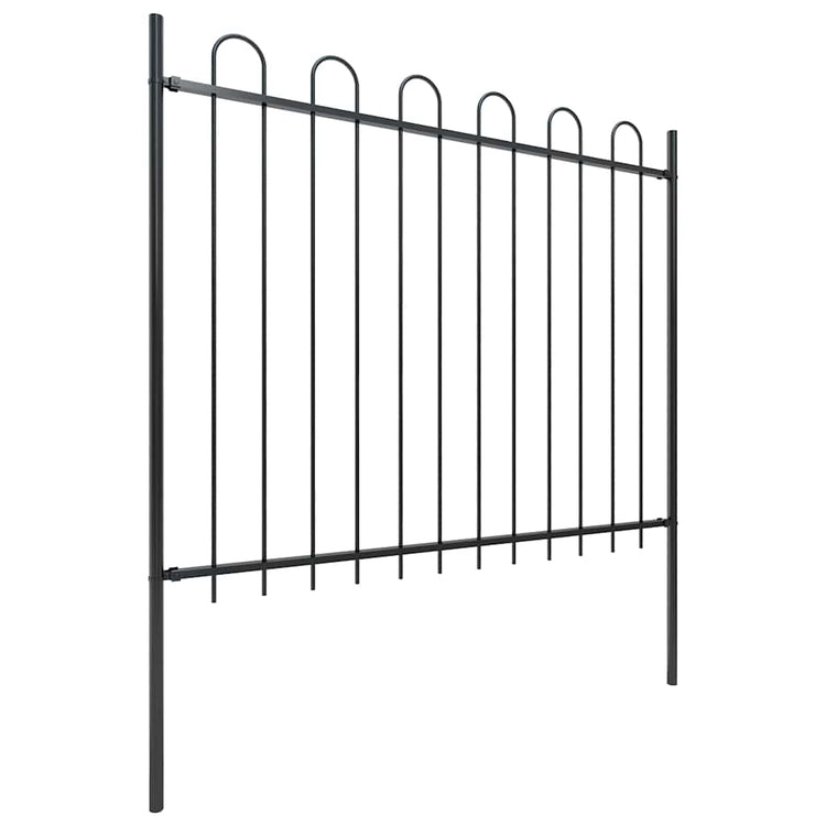 Vidaxl tuinhek met ringtop staal 504x150 cm zwart