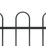 Vidaxl tuinhek met ringtop staal 504x150 cm zwart - afbeelding 3