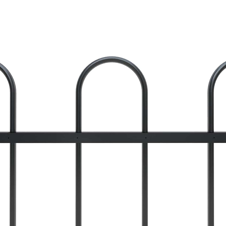 Vidaxl tuinhek met ringtop staal 504x150 cm zwart