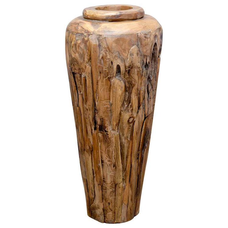 Vidaxl decoratievaas 40x100 cm massief teakhout