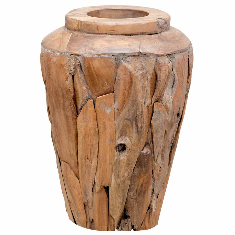 Vidaxl decoratievaas 40x60 cm massief teakhout