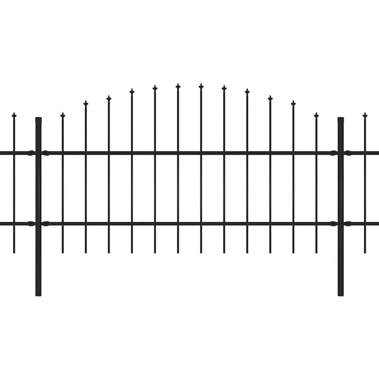 Vidaxl tuinhek met speerpunt staal 337x100 cm zwart