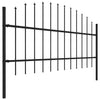 Vidaxl tuinhek met speerpunt staal 359x100 cm zwart