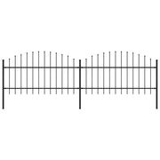 VidaXL Tuinhek met speren bovenkant (1-1,25)x3,4 m staal zwart - afbeelding 1