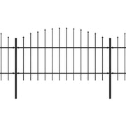 VidaXL Tuinhek met speren bovenkant (1-1,25)x3,4 m staal zwart - afbeelding 2