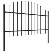 VidaXL Tuinhek met speren bovenkant (1-1,25)x3,4 m staal zwart - afbeelding 3