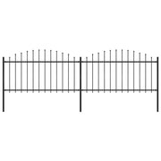 Vidaxl tuinhek met speerpunt staal 337x150 cm zwart - afbeelding 1