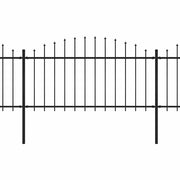 Vidaxl tuinhek met speerpunt staal 337x150 cm zwart - afbeelding 2