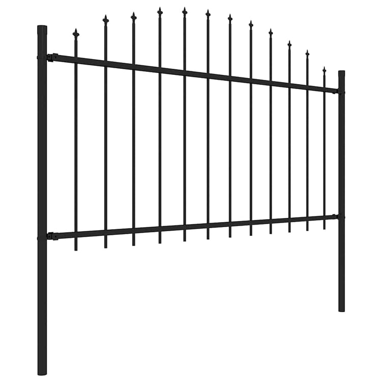 Vidaxl tuinhek met speerpunt staal 337x150 cm zwart