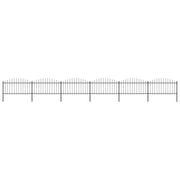VidaXL Tuinhek met speren bovenkant (1,25-1,5)x10,2 m staal zwart - afbeelding 1