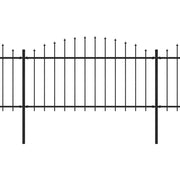 VidaXL Tuinhek met speren bovenkant (1,25-1,5)x10,2 m staal zwart - afbeelding 2