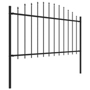 VidaXL Tuinhek met speren bovenkant (1,25-1,5)x10,2 m staal zwart - afbeelding 3