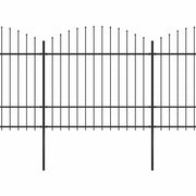 Vidaxl tuinhek met speerpunt staal 337x175 cm zwart - afbeelding 2