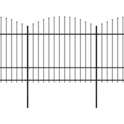 VidaXL Tuinhek met speren bovenkant (1,5-1,75)x6,8 m staal zwart - afbeelding 2