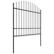 VidaXL Tuinhek met speren bovenkant (1,5-1,75)x6,8 m staal zwart - afbeelding 3