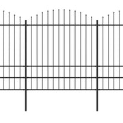 Vidaxl tuinhek met speerpunt staal 337x200 cm zwart - afbeelding 2