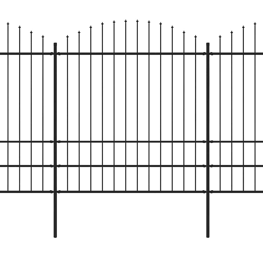 Vidaxl tuinhek met speerpunt staal 337x200 cm zwart