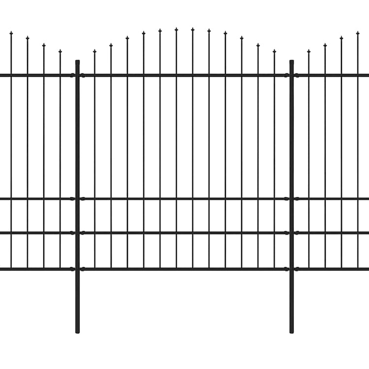 Vidaxl tuinhek met speerpunt staal 337x200 cm zwart