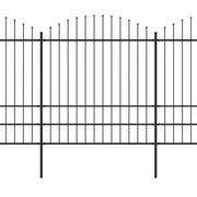VidaXL Tuinhek met speren bovenkant (1,75-2)x11,9 m staal zwart - afbeelding 2