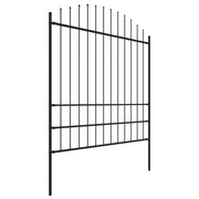 VidaXL Tuinhek met speren bovenkant (1,75-2)x11,9 m staal zwart - afbeelding 3