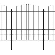 VidaXL Tuinhek met speren bovenkant (1,75-2)x13,6 m staal zwart - afbeelding 2