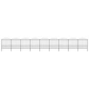 VidaXL Tuinhek met speren bovenkant (1,75-2)x15,3 m staal zwart - afbeelding 1