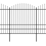 VidaXL Tuinhek met speren bovenkant (1,75-2)x15,3 m staal zwart - afbeelding 2