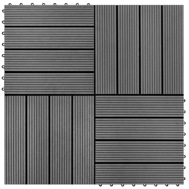 VidaXL 22 st Terrastegels 30x30 cm 2 m² HKC grijs