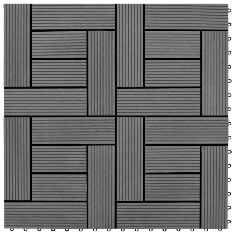 VidaXL 22 st Terrastegels 30x30 cm 2 m² HKC grijs