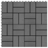 VidaXL 22 st Terrastegels 30x30 cm 2 m² HKC grijs - afbeelding 1
